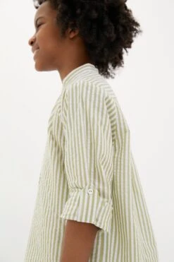 Green Stripe Jazmin Linen Mix Long Sleeve Shirt -Loeffler Randall Store oRA2yCLxbAx6bf167c3suolfJB2VsjzB 1