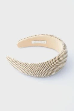 Loeffler Randall Gold Diamante Bellamy Puffy Headband