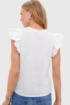 White Kaia Flutter Sleeve Tee -Loeffler Randall Store p5kF4mlmHGO5EIia2pCVjFcM6TF3Vqyy 1