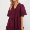 Exclusive Burgundy Anise Short Sleeve Dress -Loeffler Randall Store qcEdvvZkbHVIKXDqjhrRxXPYNZaj3bfJ 1