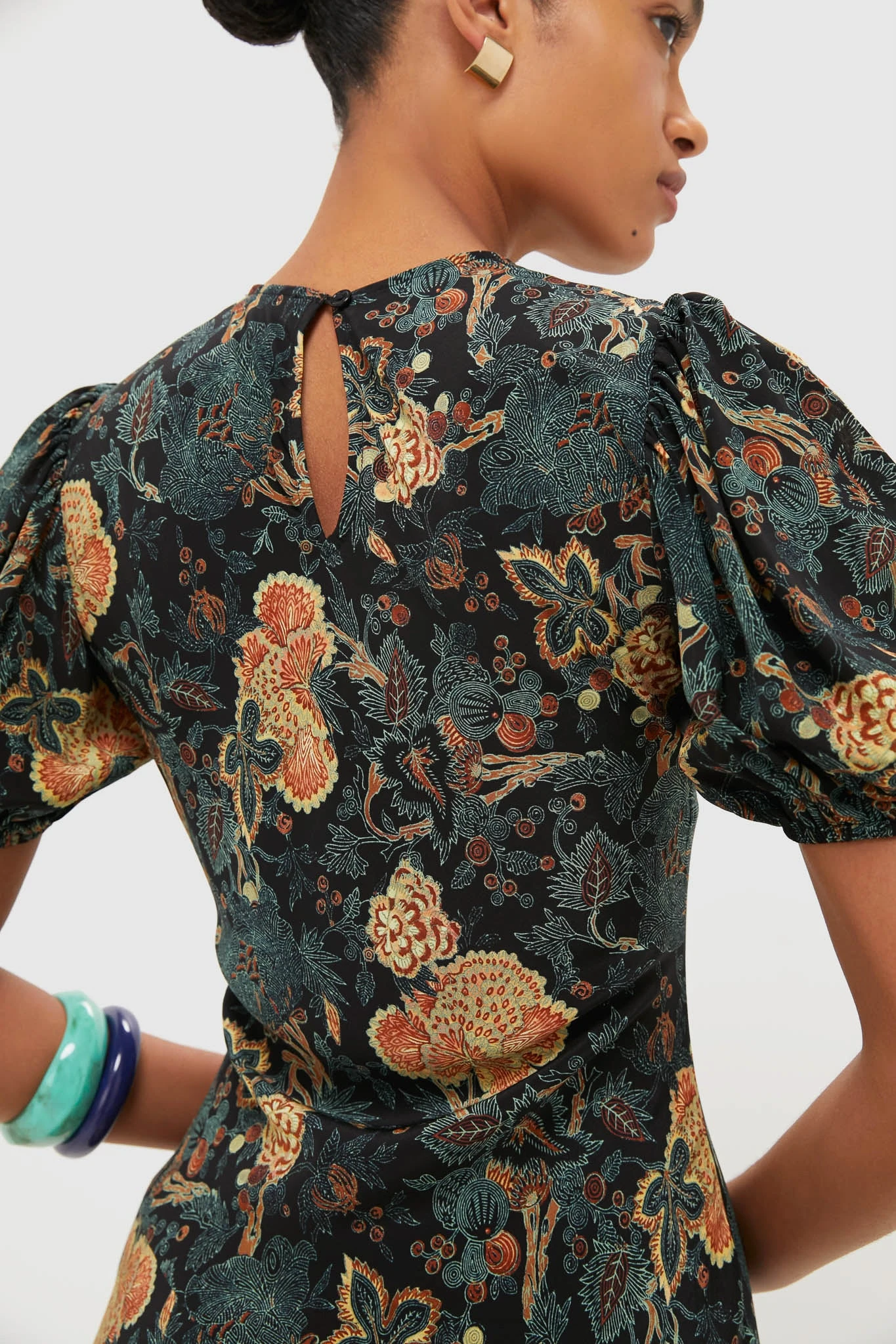 ULLA JOHNSON Nuit Ines Puff Sleeve Midi Dress 6 ULLA JOHNSON Nuit Ines Puff Sleeve Midi Dress - Image 6