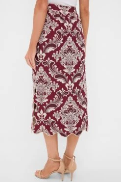 Farm Rio Blush Pink And Burgundy Bicolor Jacquard Waves Midi Skirt -Loeffler Randall Store rx626V9gL7JTjVmOvqnecB76qj1YlNpj 1