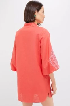 Coral With Lavender Embroidery Mini Wisteria Caftan -Loeffler Randall Store sWMkvVusGxDrTygLxSpvqy5VvhSnem9N 1