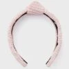 Blush Raffia Slim Knotted Headband