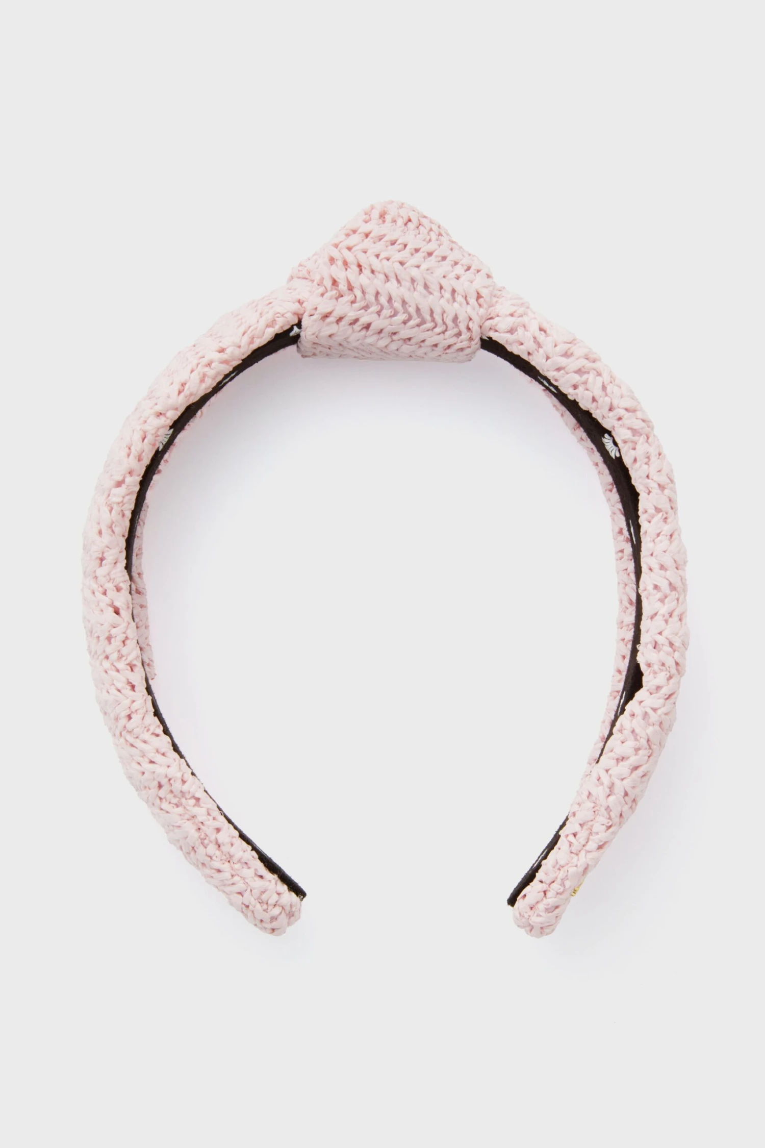 Blush Raffia Slim Knotted Headband 1 Blush Raffia Slim Knotted Headband