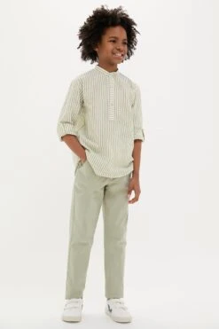 Green Stripe Jazmin Linen Mix Long Sleeve Shirt -Loeffler Randall Store uBbXPeBAmvSjPDJxoAUXOSazwpbChTZU 1