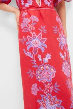 Farm Rio Porcelain Garden Red Midi Skirt -Loeffler Randall Store uJ4kT39wdpAwhVFbZZ6mqbzQCdQo5PhI 1