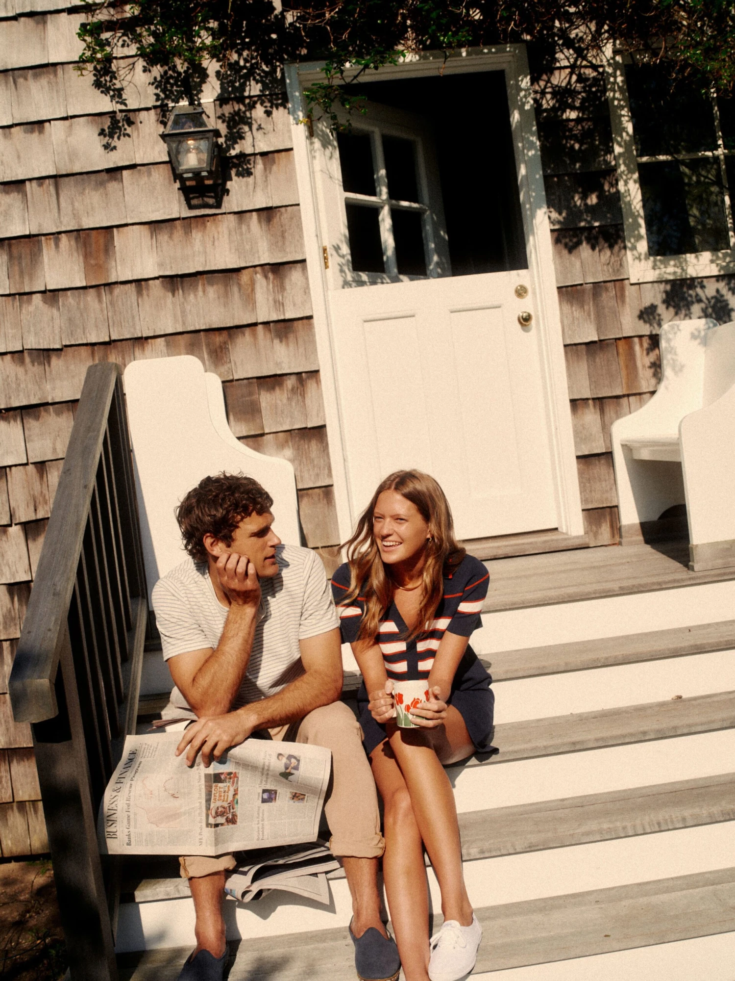 Shell Flint Stripe Short Sleeve Sunwashed Henley 10 Shell Flint Stripe Short Sleeve Sunwashed Henley - Image 10