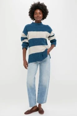 Ink Marl Arna Striped Funnel Neck Sweater -Loeffler Randall Store umhd44anMIslrKBXzLGZJe8yEkcba1Ek 1