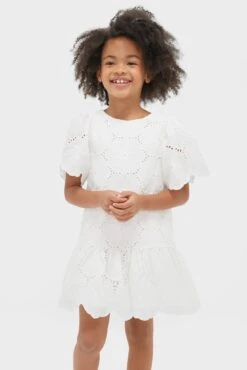 TARTINE ET CHOCOLAT White Eyelet Dress