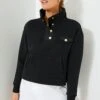 Black Snap Neck Bailey Pullover