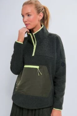 Army Green Fleece Cady Quarter Zip