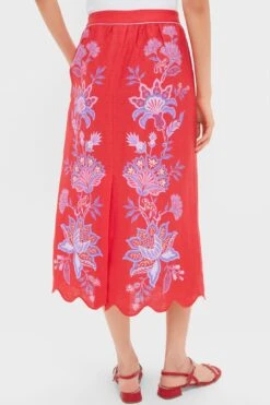 Farm Rio Porcelain Garden Red Midi Skirt -Loeffler Randall Store w1Y5xtvBRhdZTC688bF2rxKNuf4c1Duy 1