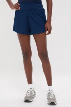 Navy Scallop Performance Jersey Marisa Short