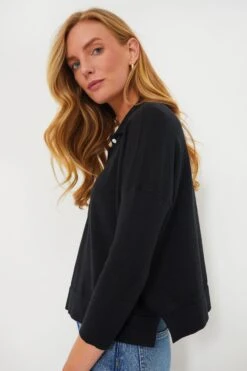 Black Clayton Long Sleeve Knit Polo -Loeffler Randall Store wJUkJNckioETNGFs5cCtNwcj3Cz8vUWH 1
