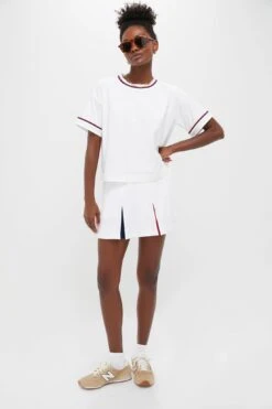 Americana Piped Performance Cotton Cropped Ryan Boyfriend Tee -Loeffler Randall Store wj3ZFMQICXWBRjLImwq4YoUIgwbrfjA6 1