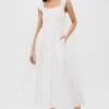 Faithfull The Brand White Eudora Midi Dress