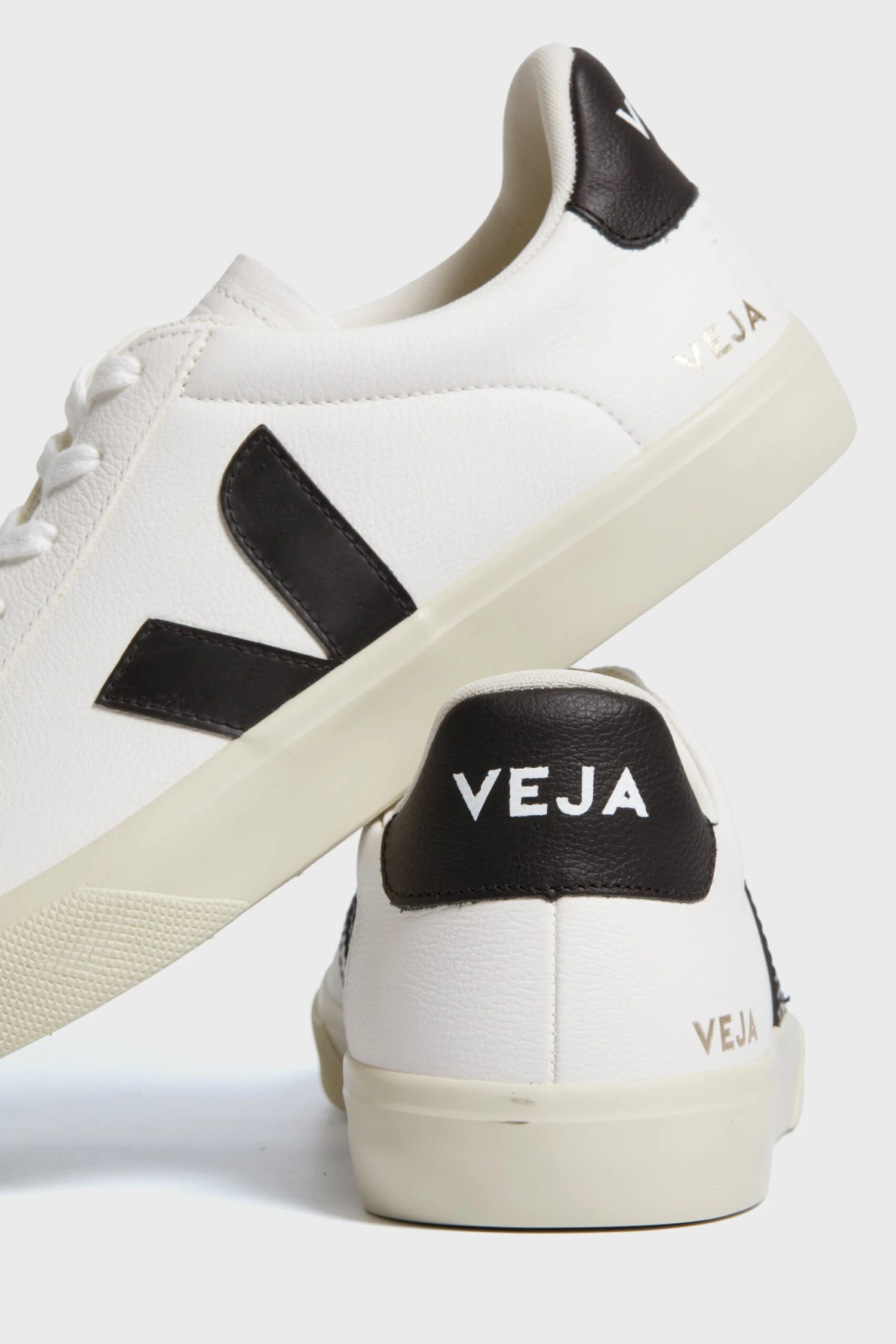 Veja Mens Extra White Black Campo Sneakers 5 Veja Mens Extra White Black Campo Sneakers - Image 5