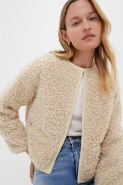 Cream Sherpa Cameron Jacket -Loeffler Randall Store x5aNZl6mGetMXjs0HIIesiSVhYbpnkn9 1