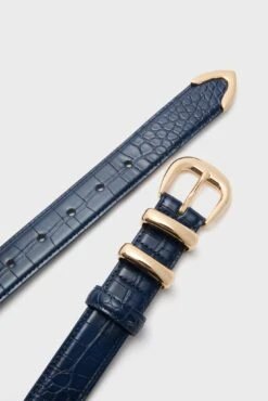 Navy Croc-Embossed Western Belt -Loeffler Randall Store xckB8tBVyBViyzcF0Y0H3wsBrw8KBbW7 1