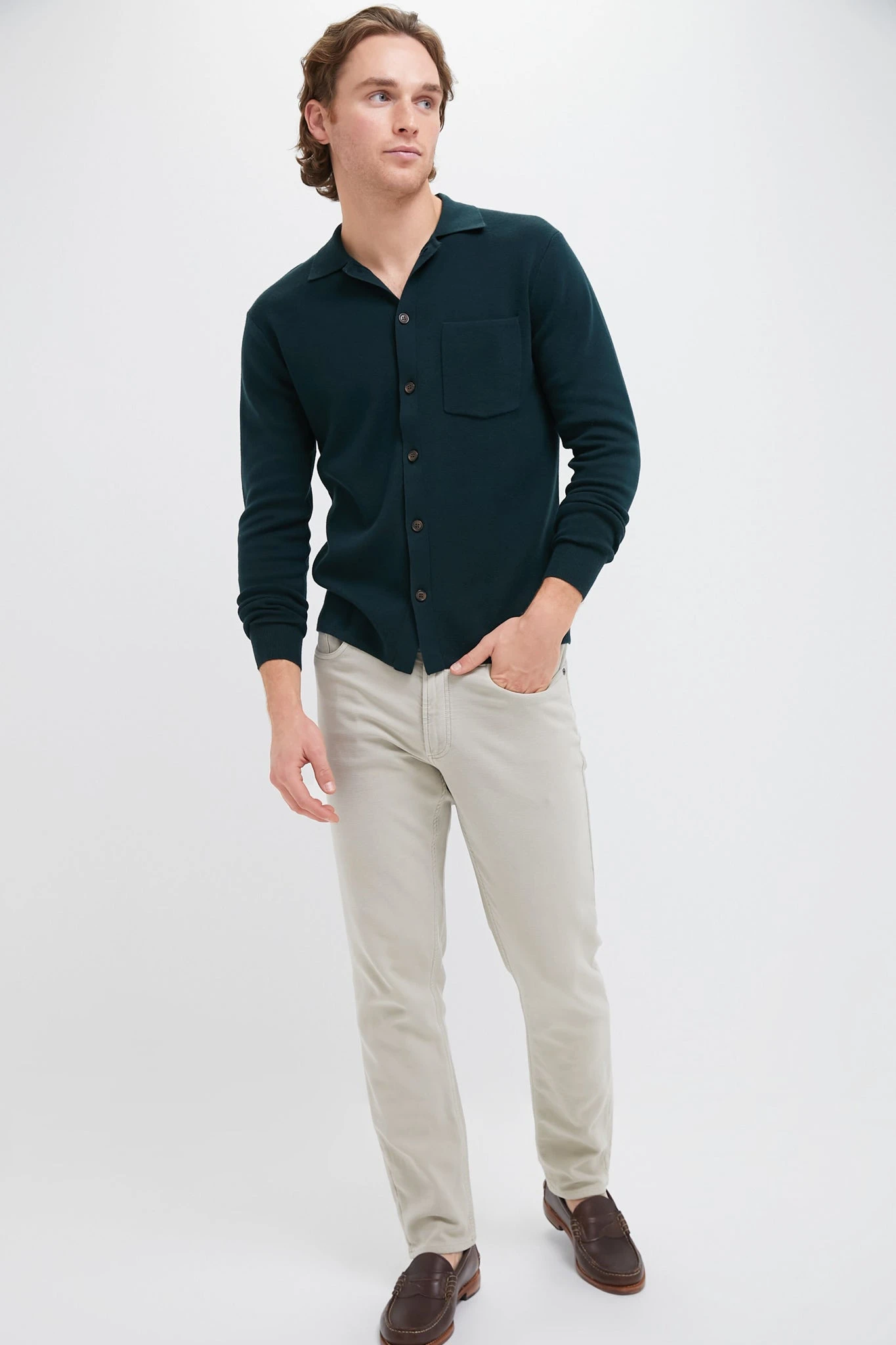 Forest Green Merino Cardigan 2 Forest Green Merino Cardigan - Image 2