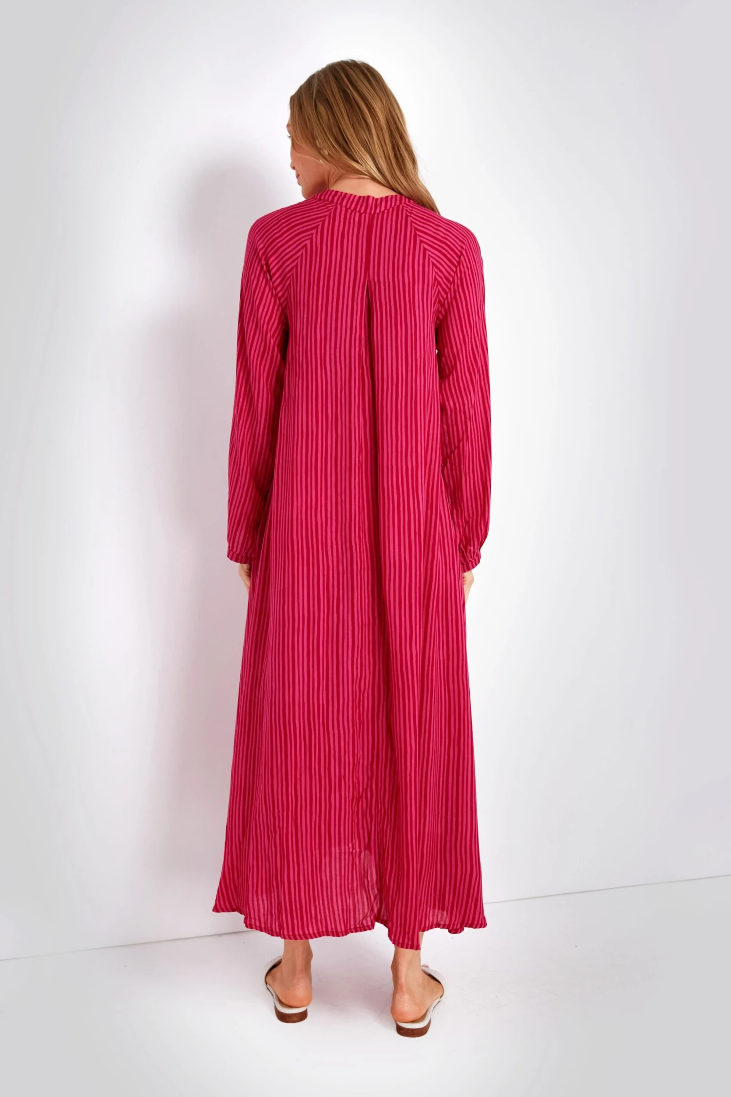 Fuchsia Painted Stripe Fiore Maxi 4 Fuchsia Painted Stripe Fiore Maxi - Image 4