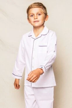 Kids White Pajama Set With Navy Piping -Loeffler Randall Store y6PSRYKxGPblXvq9MnsfMUScOliSqrwf 1