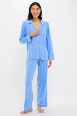 Eberjey Cornflower Gisele Long PJ Set