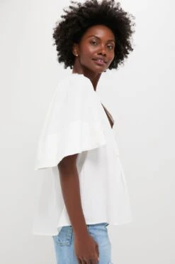 White Finley Flutter Sleeve Top -Loeffler Randall Store yXgx855rQCbLDLfPChmDjlQvN6460K1T 1