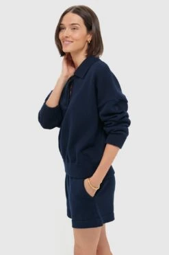 Navy Knit Bode Polo Sweater -Loeffler Randall Store ykL9ysGK7tHlWtSdTQBGQ7iM3yIX6De3 1