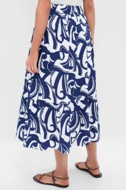 Navy & White Swirl Print Willard Maxi Skirt -Loeffler Randall Store zAtIinorTwiL1jj54mHNAkrluhKUmiun 1