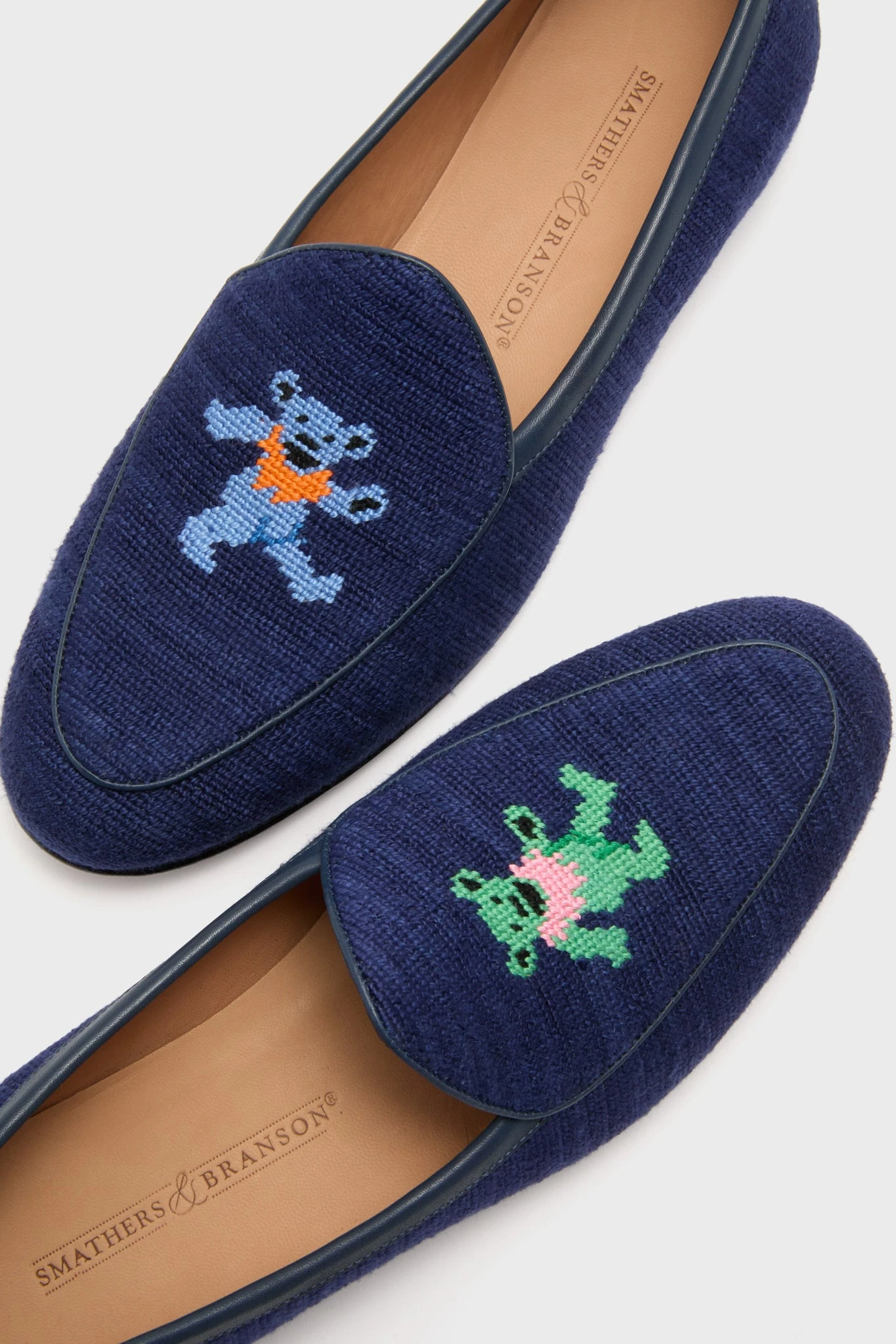 Dark Navy Dancing Bears Belgian Loafers 5 Dark Navy Dancing Bears Belgian Loafers - Image 5