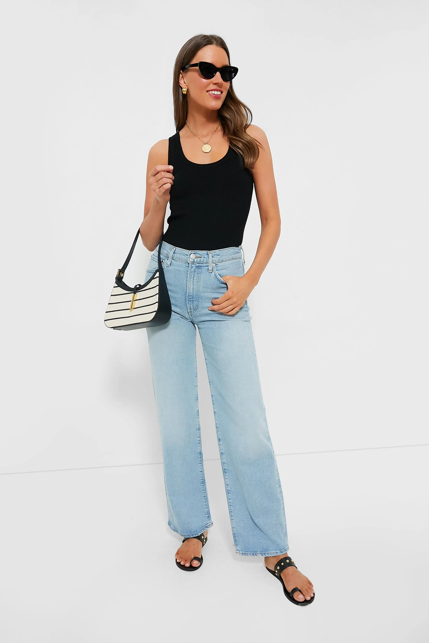 Black Shelby Rib Knit Tank 2 Black Shelby Rib Knit Tank - Image 2