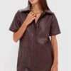 Merlot Leather Violetta Shirt Dress -Loeffler Randall Store zib0Ev0gSUmzLgwBAtblhX8adan5SuKP 1