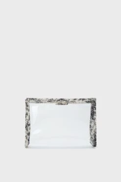 Noir Cypress Toile PVC Wide Large Pouch