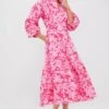 Pink Textured Floral Hillsborough Midi Dress -Loeffler Randall Store zsEh6JbBRD348QaZQXK6E7NV8OOmDrAn 1
