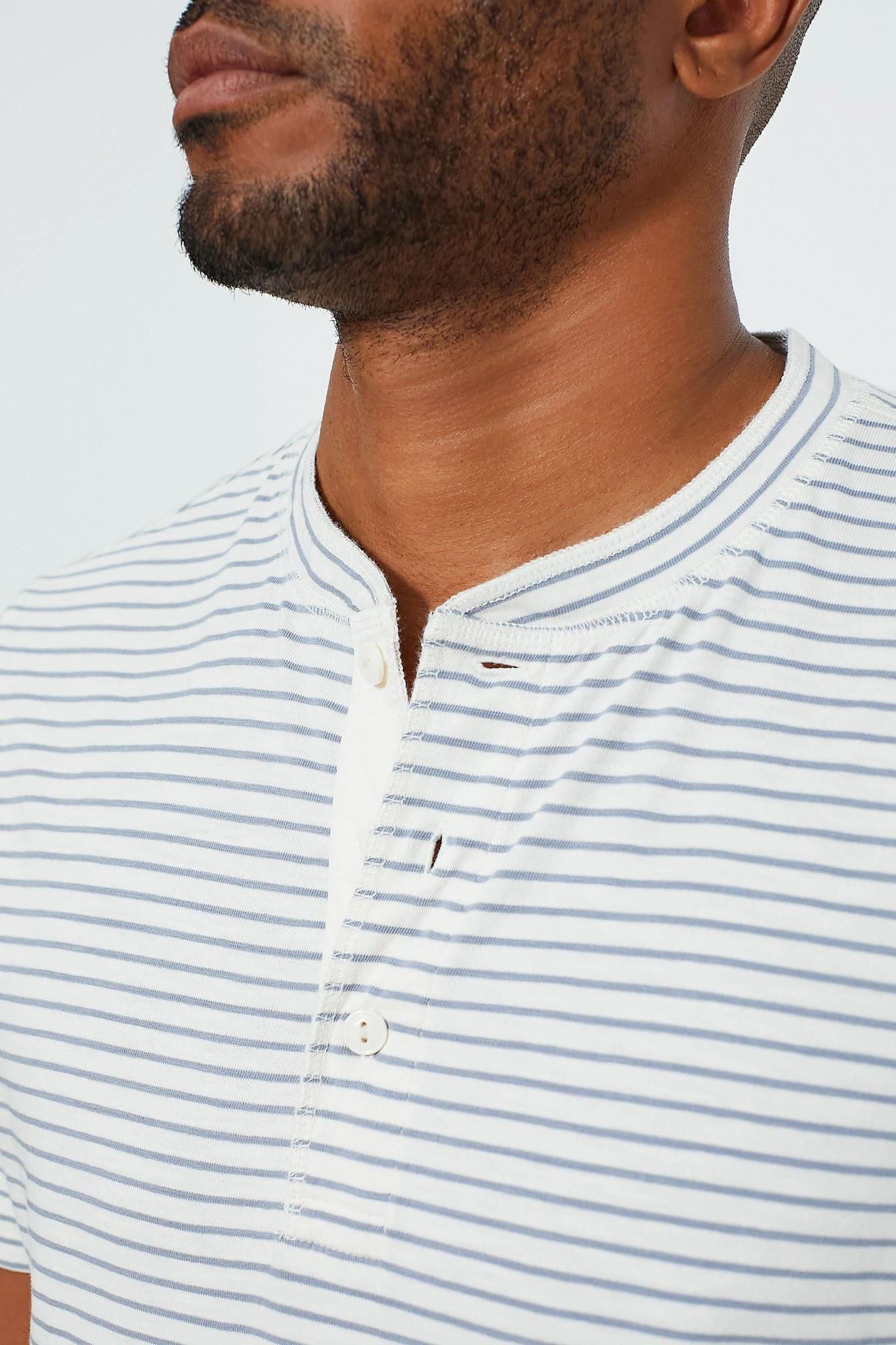 Shell Flint Stripe Short Sleeve Sunwashed Henley 6 Shell Flint Stripe Short Sleeve Sunwashed Henley - Image 6