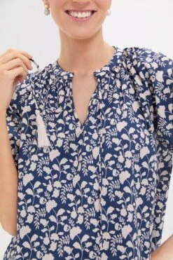 Navy & Ivory Floral Colleen Blouse -Loeffler Randall Store zuvPkonOjdRBkYyomaUYLi9XQQxKD8eD 1